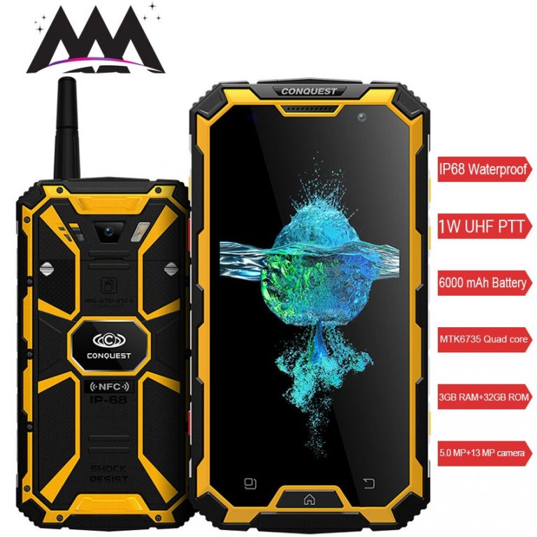 Conquest S8 IP68 Waterproof shockproof 4G Smartphone 3GB RAM 32GB ROM