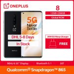 In Stock OnePlus 8 5G Global Rom Snapdragon 865 12GB 256GB 6.55" Fulid AMOLED Display 48MP 30W UFS 3.0 NFC Smartphone