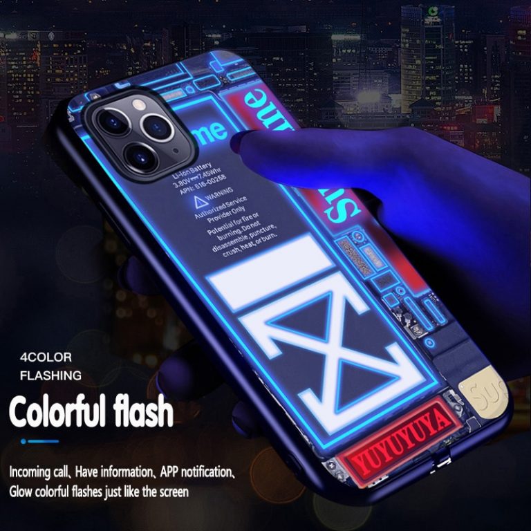 Luxury Creative Luminous Phone Case for iPhone SE 2020 11 Pro max 6 6s 7 8 Plus X XS Max XR Cool fashion Call flash Cover 2 Luxury Creative Luminous Phone Case for iPhone SE 2020 11 Pro max 6 6s 7 8 Plus