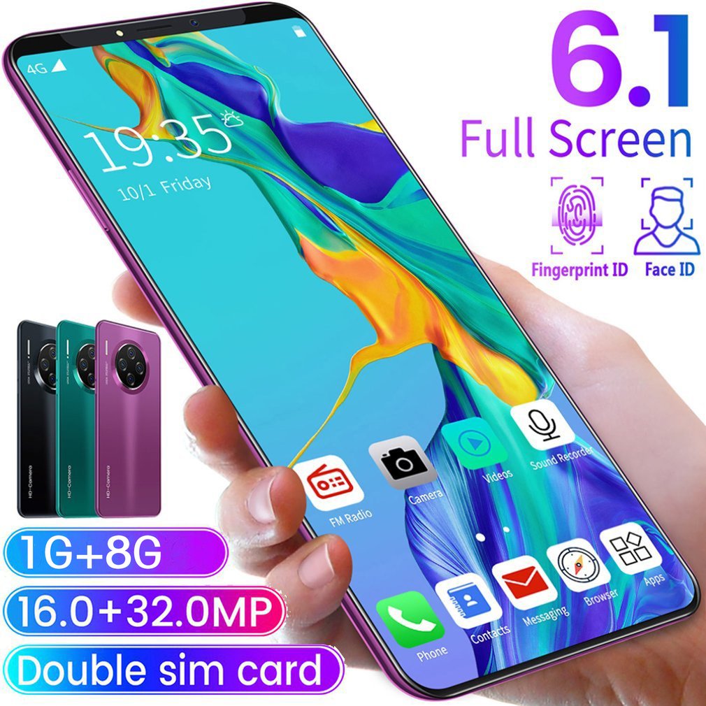 6.1" Smartphone for Mate33 Pro Big Screen Android Phone Hd Display Hd Camera Twilight Streamline Fashion Shape Mobile Phone