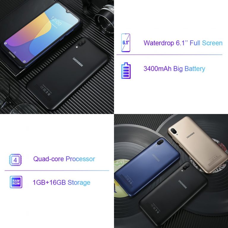 DOOGEE X90 6.1" 19:9 Waterdrop LTPS Screen Smartphone Quad Core