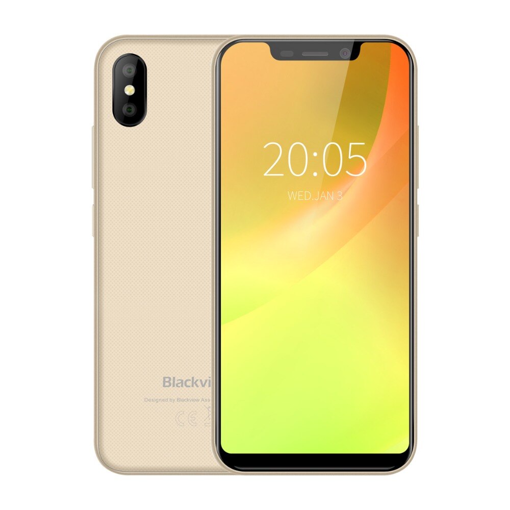 Blackview A30 Dual Sim Smartphone 5.5" 19:9 Full Screen Mobile Phone Android 8.1 MTK6580 Quad Core 2GB+16GB Face ID 3G Cellphone