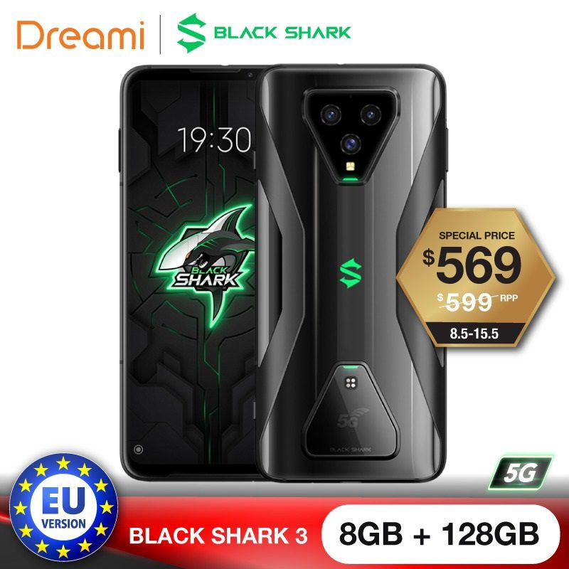 EU Version Xiaomi Black Shark 3 5G 128GB Rom 8GB Ram ,5G Gaming phone [Newly Launch Promo] Smartphone Mobile blackshark3