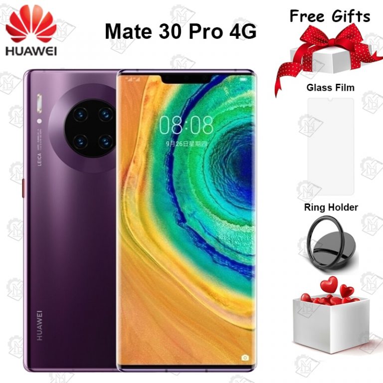 Original Huawei Mate 30 Pro 4G Mobile Phone 6.53" 8G+128G Kirin 990 Android 10 Triple Cameras 40MP Front Camera 32MP Smartphone