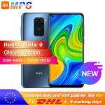 Global Version Xiaomi Redmi Note 9 3GB 64GB Smartphone MTK Helio G85 Octa Core 48MP Quad Rear Camera 6.53" DotDisplay 5020mAh