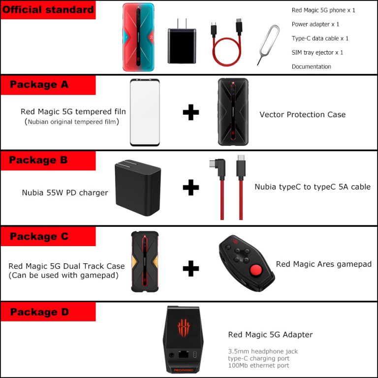 US Version Nubia RedMagic 5G Game Mobile Phone 8/12GB RAM 128/256GB ROM