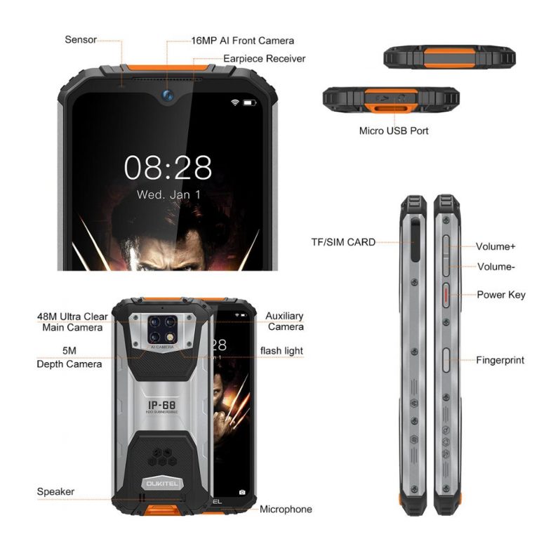 Rugged Waterproof Smartphone OUKITEL WP6 Ip68 Octa Core 6GB 128GB Mobile Phone 9V/2A 10000mAh Battery 48MP Triple Camera 2 Rugged Waterproof Smartphone OUKITEL WP6 Ip68 Octa Core 6GB 128GB