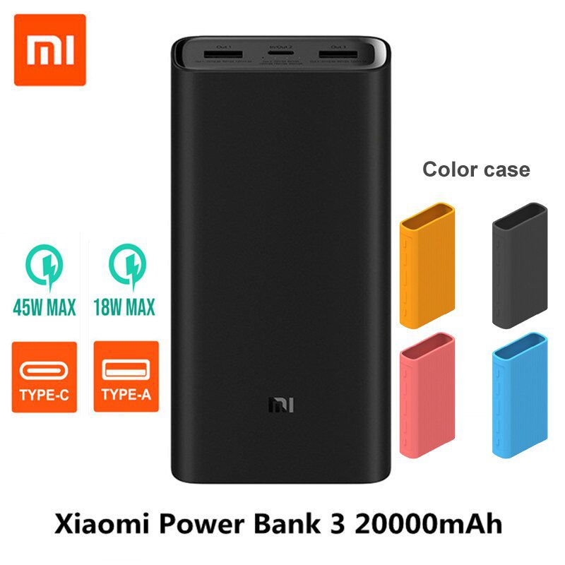 2020 NEW Xiaomi Power Bank 3 20000mAh Mi Powerbank USB-C 45W Portable Charger Dual USB Powerbank for Laptop Smart phone