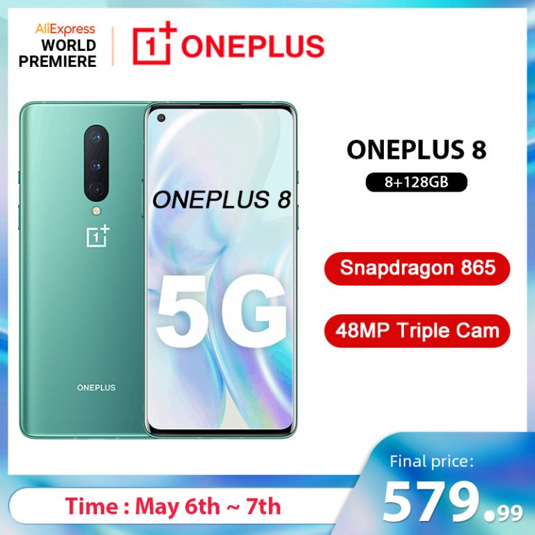 Global Rom Oneplus 8 5G Smartphone Snapdragon 865 Octa Core 8GB 128GB
