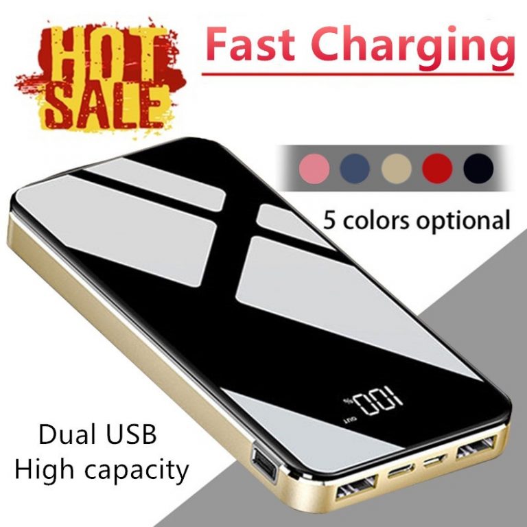 Power Bank 2020 New Fashion Battery Bank LCD Screen Digital Display Power Bank Charger Power 30000 mah Waterproof Powerbank