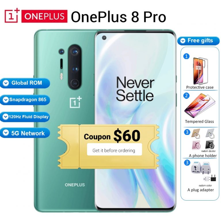 Global ROM Oneplus 8 pro 5G Mobile Phone 12GB 256GB /8GB 128GB 6.78" 120Hz Snapdragon 865 48MP 30W 4510mAh NFC 5G Smartphone OnePlus 8 Pro 5G Mobile Phone with Snapdragon 865, 120Hz display, and quad camera