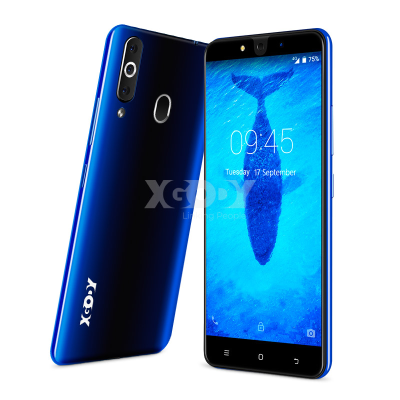 XGODY K20 Pro 4G Smartphone Fingerprint Mobile Phones 2GB RAM 16GB ROM Dual Sim 5.5" 18:9 Quad Core 5MP Camera GPS Cellphone