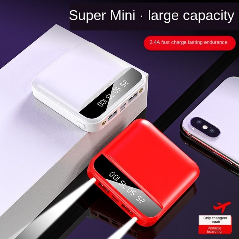 Mini Power Bank 30000mAh 2020 New Large Capacity Portable LED Lighting