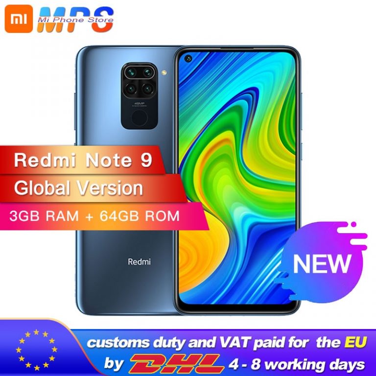 Global Version Xiaomi Redmi Note 9 64GB 3GB Smartphone MTK Helio Octa Core