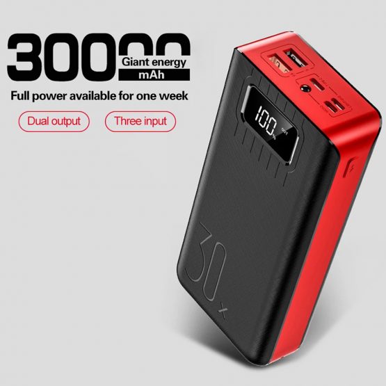 2020 New Power Bank 30000mah 3 input Display External Portable Charger - Image 3