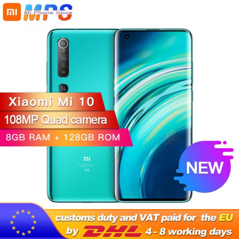 Xiaomi Mi 10 8GB 128GB Global Version Smartphone 5G 108MP Mobile Phone
