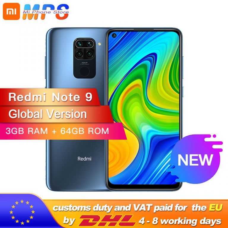 Global Version Xiaomi Redmi Note 9 3GB 64GB Smartphone MTK Helio Octa Core