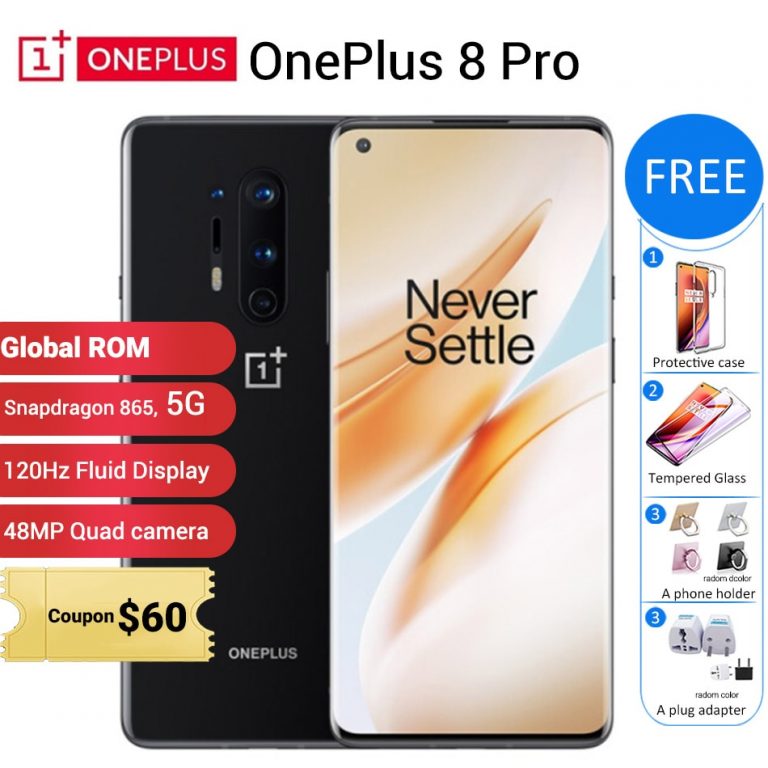International ROM Oneplus 8 pro 5G Mobile Phone 12GB RAM 256GB ROM 6.78" 120Hz Snapdragon 865 48MP NFC 8GB 128GB 5G Smartphone