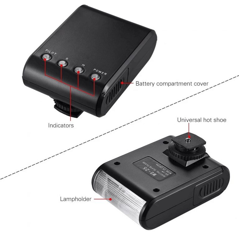 MAMEN WS-25 Mini Camera Flash Speedlite - Portable Studio Flash for Canon, Nikon, and Sony DSLR Cameras
