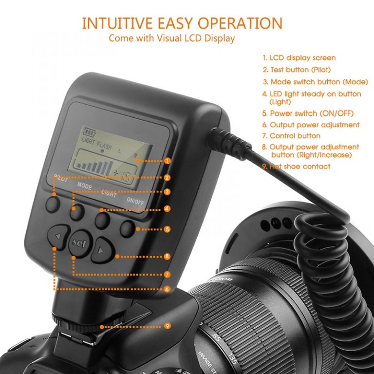 SAMTIAN RF-600D Led Macro Flash LED Ring Speedlight For Canon Nikon Olympus Sony DSLR Cameras 3 Macro Flash LED Ring Speedlight For Canon Nikon Olympus Sony DSLR Cameras