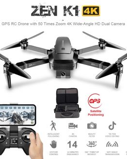 Visuo ZEN K1 GPS RC Drone with 50 Times Zoom 4K Wide-Angle HD Dual Camera Wifi FPV Brushless Motor 28 Mins Flight Time SG906