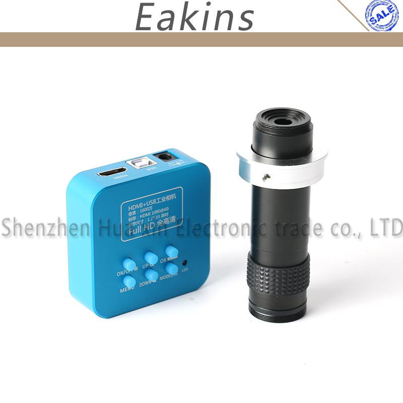 36MP 1080P Industrial Digital Microscope Camera 4K HDMI USB Output Video Camera +1-100X Zoom C-mount Lens For Phone Repair
