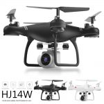 Foldable HJ14W drone with 1080p HD camera, remote control, dual batteries, and FPV compatibility for stunning aerial photography
