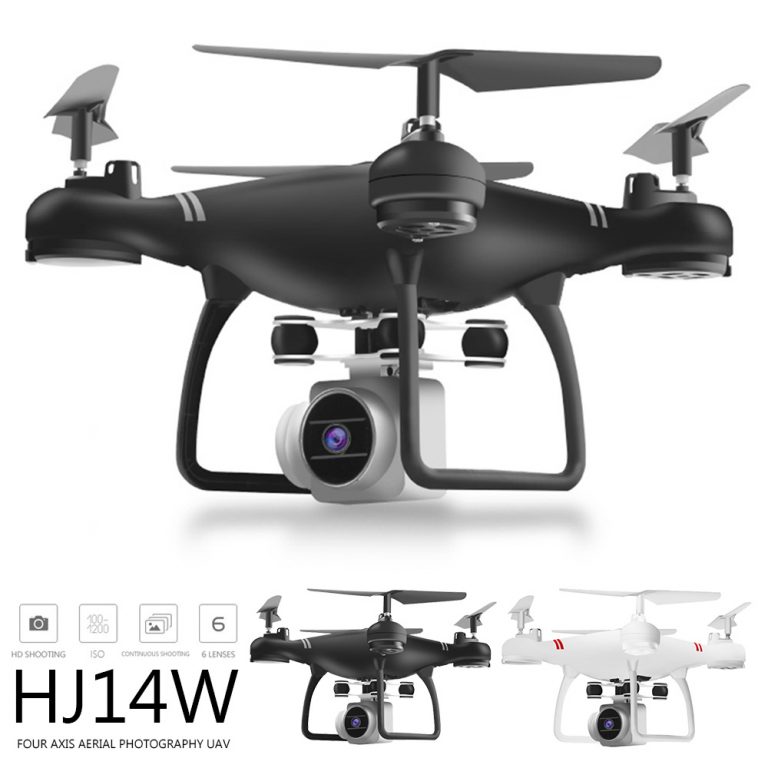 HJ14W WIFI FPV HD Foldable RC Quadcopter Camera Drones Four-axis Helicopter Airplane Aerial Remote Control Drone Extra Battery Foldable HJ14W drone with 1080p HD camera, remote control, dual batteries, and FPV compatibility for stunning aerial photography