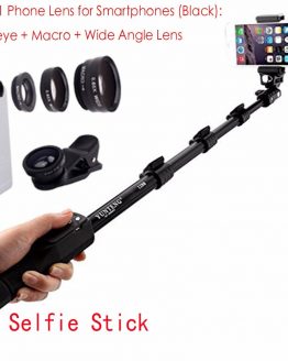 Bluetooth Extendable Selfie Stick Telescopic Monopod Fisheye Macro Wide Angle Phone Lens for XiaoMi Redmi 2A Note 5 4X 4 3