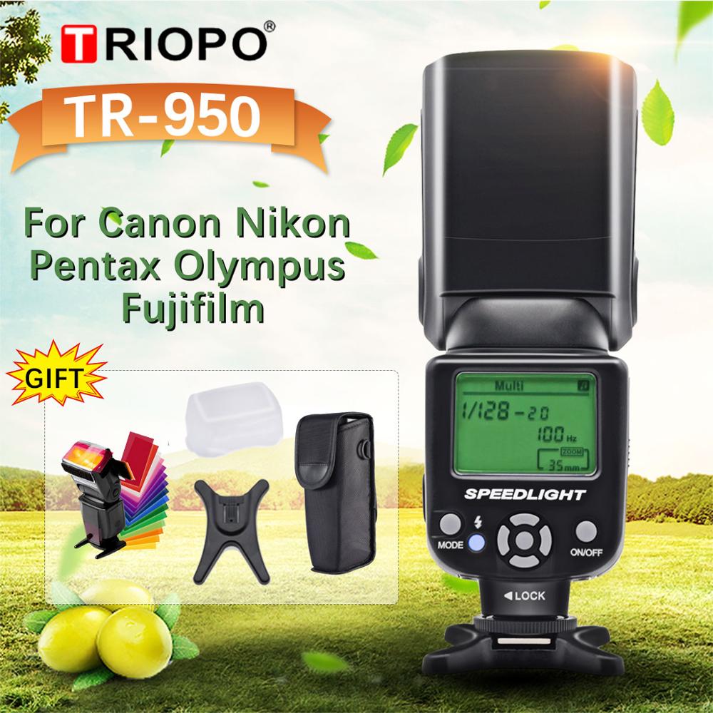 Triopo TR-950 Universal Flash Light Speedlite For Fujifilm Olympus Nikon Canon 650D 550D 450D 1100D 60D 7D 5D DSLR Cameras