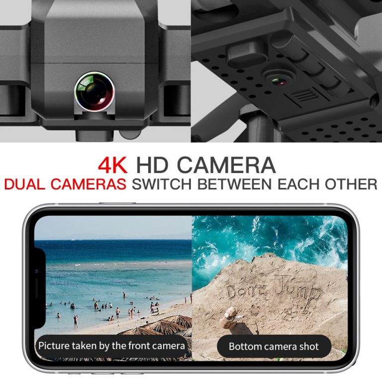 Drone 4K HD Wide Angle Dual Camera WIFI FPV Foldable Optical