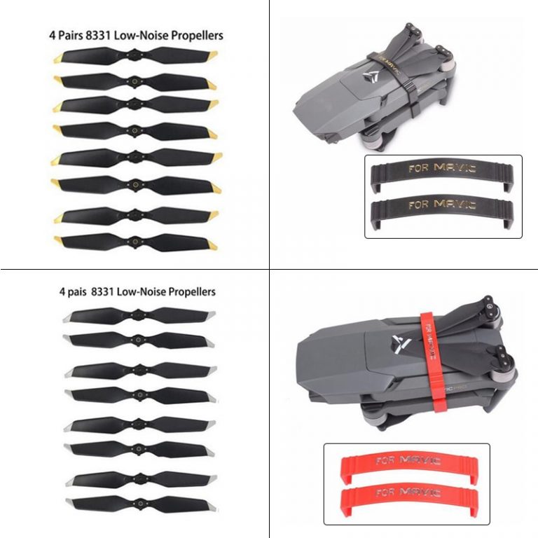4 Pairs 8PC Platinum 8331 Low Noise Quick-Release Propellers with Propeller stabilizerfor Mavic Pro Drone Accessories