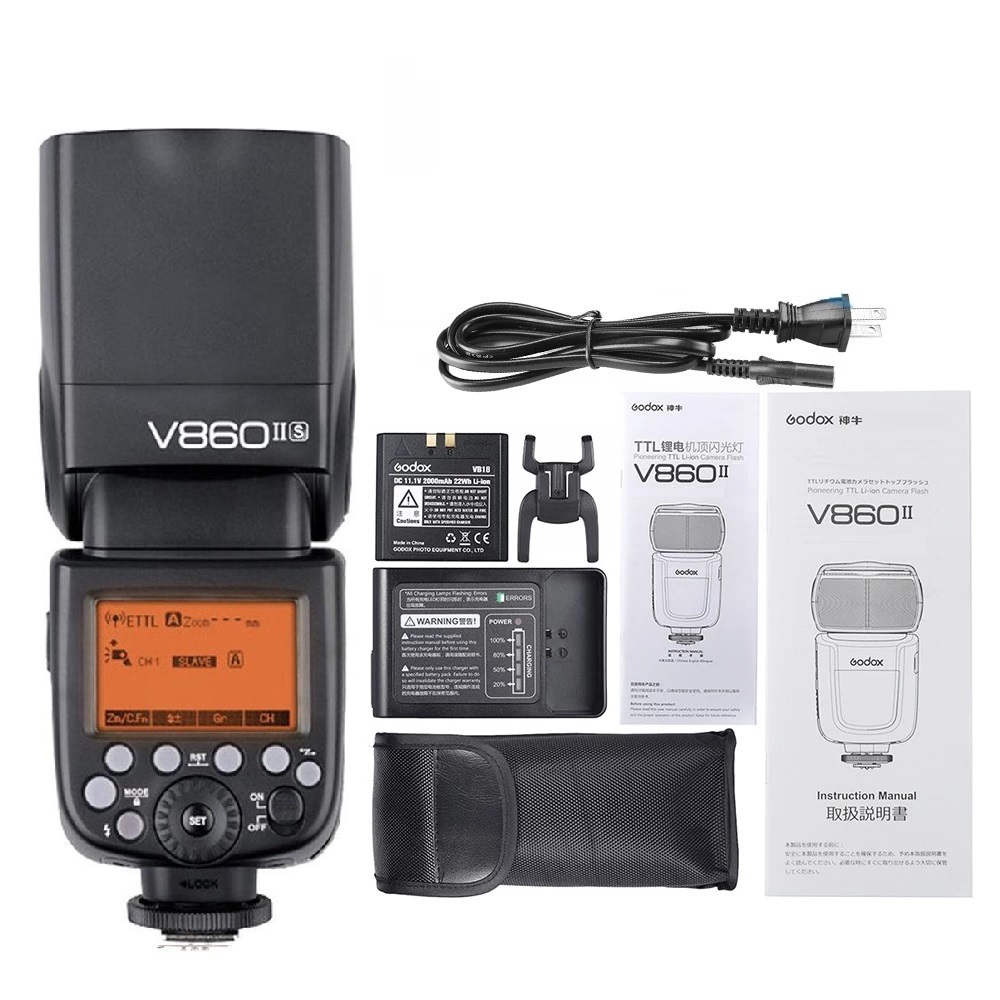 Godox V860II-S iTTL 1/8000S HSS GN60 Speedlite Flash 2.4G Li-ion Battery For Sony A7 A7R A7S A7II A7RII A58 A99 A600 DSLR Camera