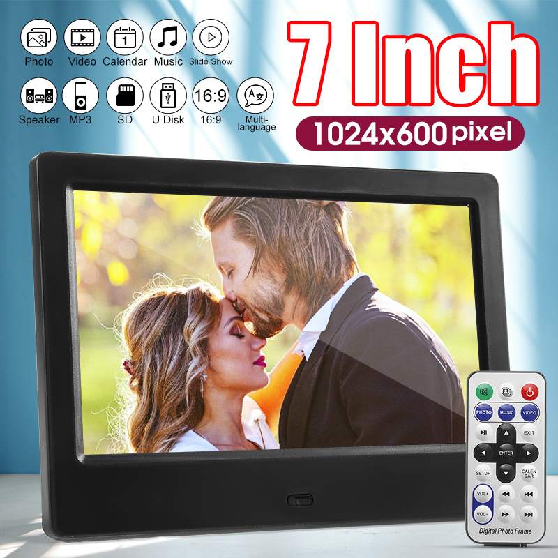 7 inch Screen Digital Photo Frames HD LED Backlight 1024*600 Full Function Picture Music Video Movie Electronic Album Gift