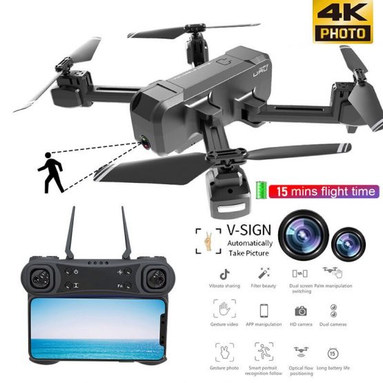 Best WIFI FPV RC Foldable Drone 4K Camera Ultra HD Dual Camera Drone Headless Mode One-Return Landing Quadcopter Kids Gifts