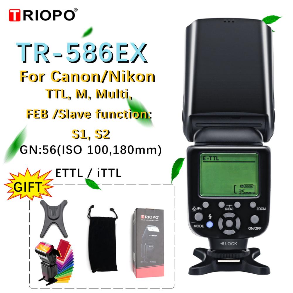Triopo TR-586EX Wireless Mode TTL Speedlite Speedlight For Canon 5D Nikon D750 D800 D3200 D7100 DSLR Camera as YONGNUO YN-568EX