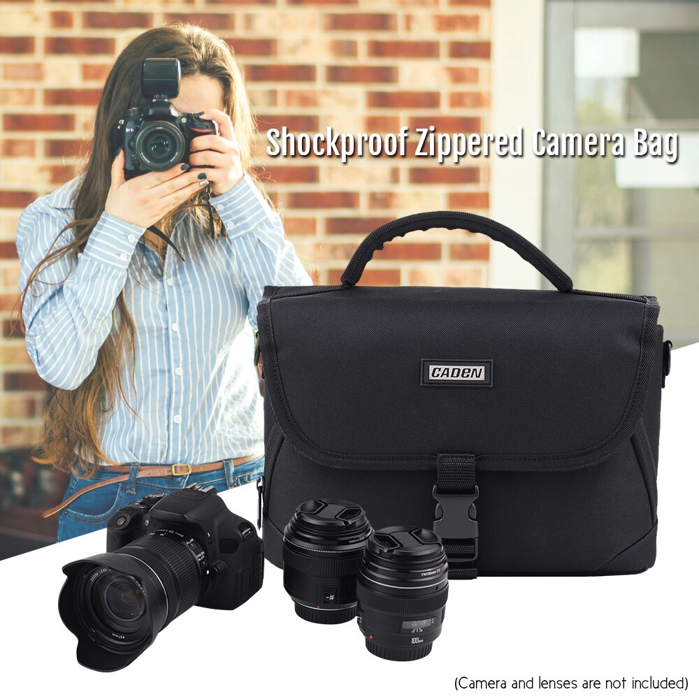 CADEN Padded Camera Bag Zippered Design Shockproof Camera Bag for Nikon Canon Sony DSLR Cameras Lenses High Quality