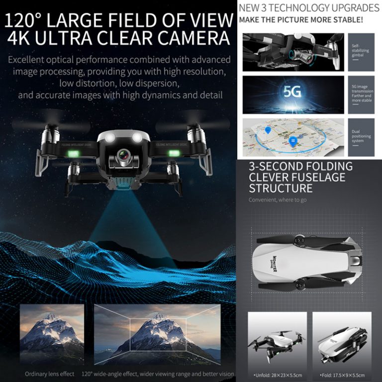 Two-axis anti-shake Self-stabilizing gimbal Dual Camera