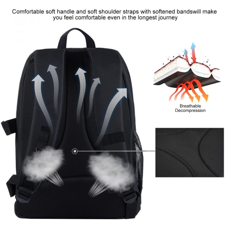 Backpack Waterproof Shockproof Bag with Rain Cover for DSLR