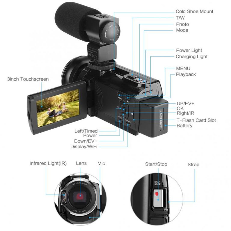 4K 48MP WiFi Digital Video Camera Camcorder with Night Vision Function camaras 3 4K 48MP WiFi Digital Video Camera Camcorder with Night Vision