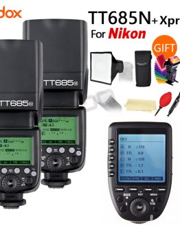 2X Godox TT685N 2.4G Wireless HSS 1/8000s i-TTL Speedlite Flash for Nikon DSLR Cameras + XPRO-N + 15*17cm softbox+ Color filter