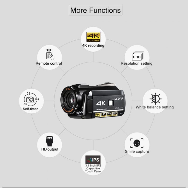 ORDRO AC3 4K WiFi Digital Video Camera Camcorder