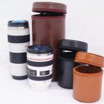 Leather Camera Lens Case Bag Cover for Canon DSLR Lenses