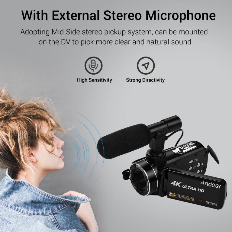 Andoer 4K Ultra HD Camcorder with 18X Digital Zoom & 3.0" Touchscreen - Perfect for Family Events and Travel Vlogging Andoer 4K Ultra HD Handheld Camcorder with 18X Zoom and 3.0" IPS Touchscreen for Family Events and Travel Vlogging