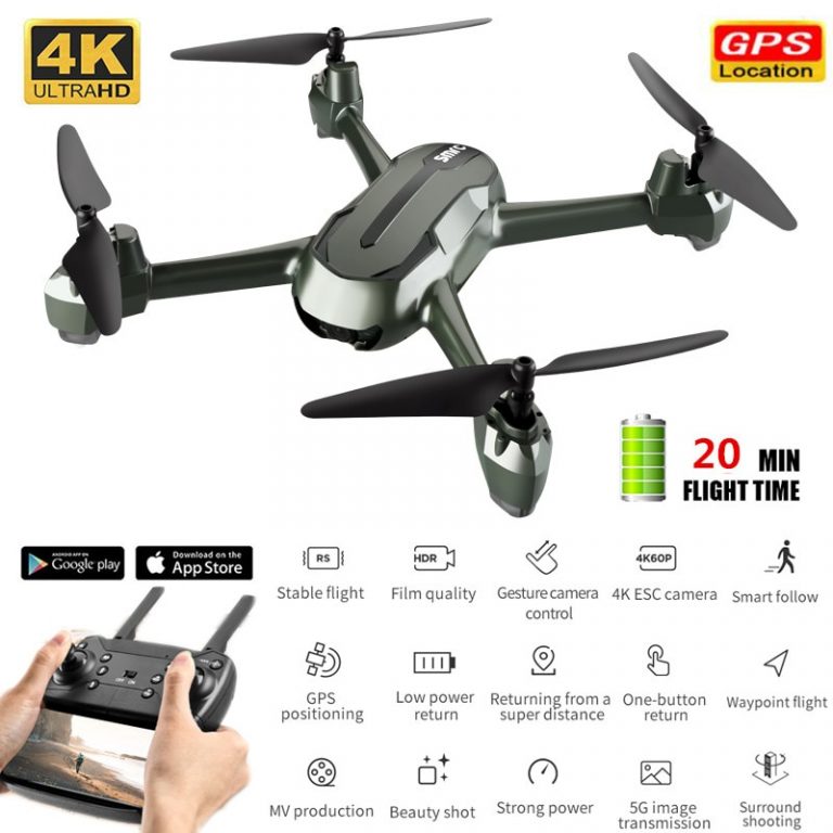 New GPS WiFi FPV RC Drone With 4K HD Camera Altitude Holding Optical Flow Positioning Wide Angle Live Helicopter Quadrocopter