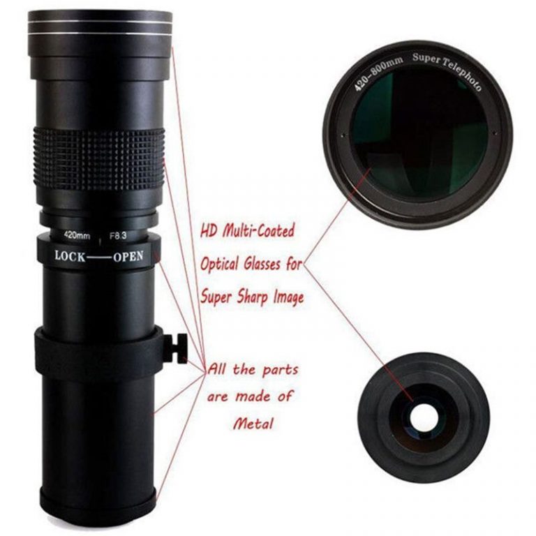 420-800Mm F/8.3-16 Telephoto Zoom Lens For Canon Pentax Sony Dslr Cameras
