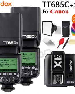 2x Godox TT685 TT685C 2.4G Wireless TTL High-speed sync 1/8000s GN60 Flash Speedlite + X1T-C Transmitter for Canon DSLR Camera