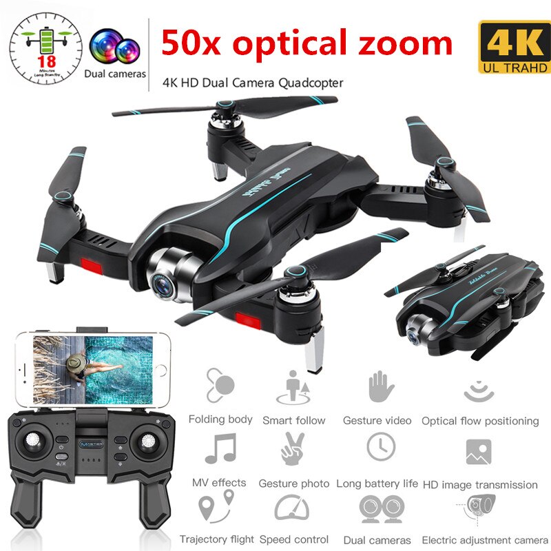 New Drone 4k HD Camera 50x zoom Drone WiFi FPV No Signal Return RC Helicopter Flight 15 Minutes Quadcopter Drone with Camera