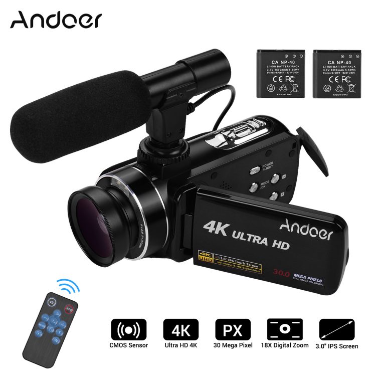 Andoer 4K Ultra HD Handheld DV Professional Digital Video Camera CMOS Sensor Camcorder 3.0 Inch IPS Monitor Burst Shooting 1 Andoer 4K Ultra HD Camcorder with 18X Digital Zoom & 3.0" Touchscreen - Perfect for Family Events and Travel Vlogging