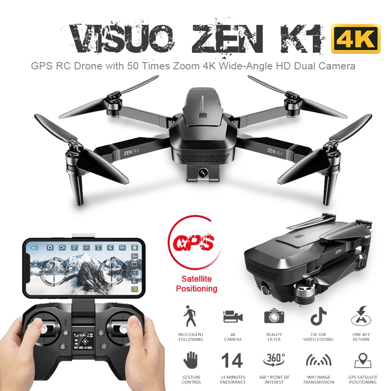 ZEN K1 GPS RC Drone with 50 Times Zoom 4K Wide-Angle HD Dual Camera 5G Wifi FPV Brushless Motor Flight 28mins Drone